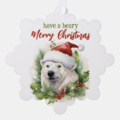 聖降誕祭のお祭り騒ぎを楽しむおもしろい オーナメントカード (正面)