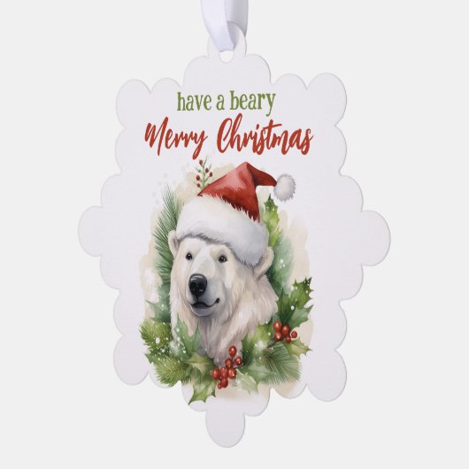 聖降誕祭のお祭り騒ぎを楽しむおもしろい オーナメントカード (左)