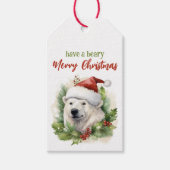 聖降誕祭のお祭り騒ぎを楽しむおもしろい ギフトタグ (正面)