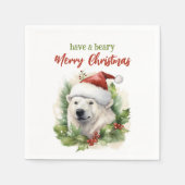 聖降誕祭のお祭り騒ぎを楽しむおもしろい スタンダードカクテルナプキン (正面)