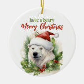 聖降誕祭のお祭り騒ぎを楽しむおもしろい セラミックオーナメント (正面)