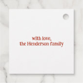 聖降誕祭のお祭り騒ぎを楽しむおもしろい フェイバータグ (裏面)