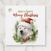 聖降誕祭のお祭り騒ぎを楽しむおもしろい フェイバータグ (正面)