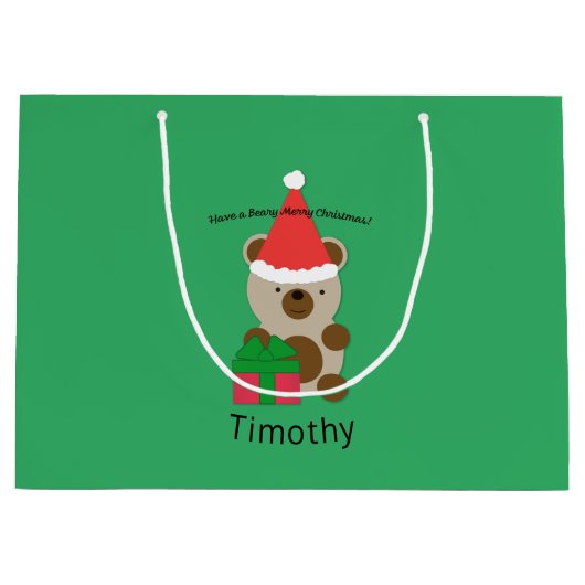 聖降誕祭のお祭り騒ぎを楽しむ ラージペーパーバッグ (正面)