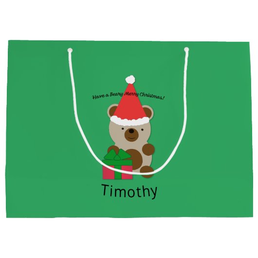 聖降誕祭のお祭り騒ぎを楽しむ ラージペーパーバッグ (裏面)