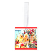 聖降誕祭のお祭り騒ぎ キューブオーナメント (正面)