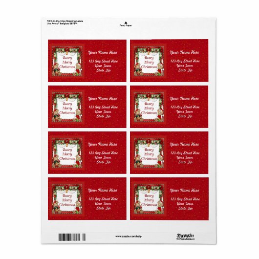 聖降誕祭のお祭り ラベル (フルシート)