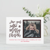 聖降誕祭のお笑い自撮りフレームを持って シーズンカード (スタンド正面)