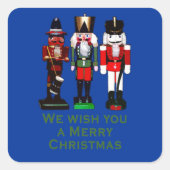 聖降誕祭のくるみ割り人形をお上げなさい スクエアシール (正面)