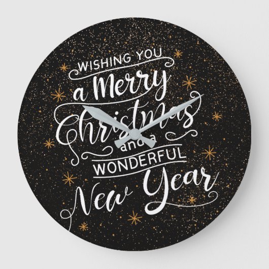 聖降誕祭のご挨拶をお楽しみいただきたい ラージ壁時計 (正面)