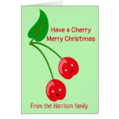 聖降誕祭のさくらんぼを楽しんでパーソナライズされたくれ (正面)