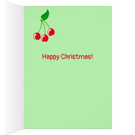 聖降誕祭のさくらんぼを楽しんでパーソナライズされたくれ (内側 (右))