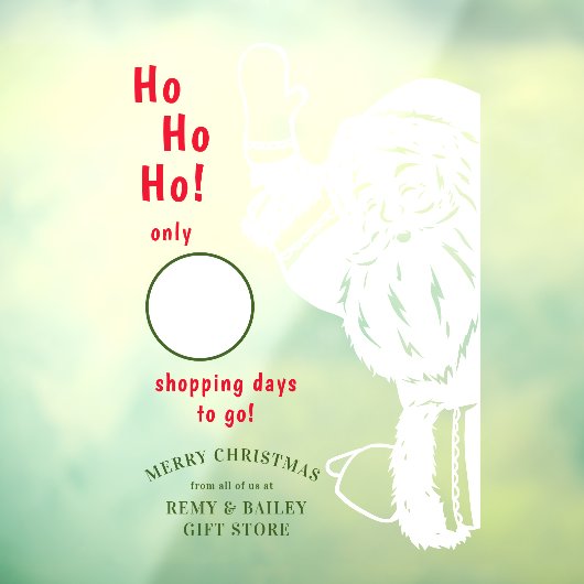 聖降誕祭のカウントダウン(サンタ)のお祝い ウィンドウサイン (シート3)