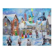 聖降誕祭のキャロル・スクルージと三人の幽霊