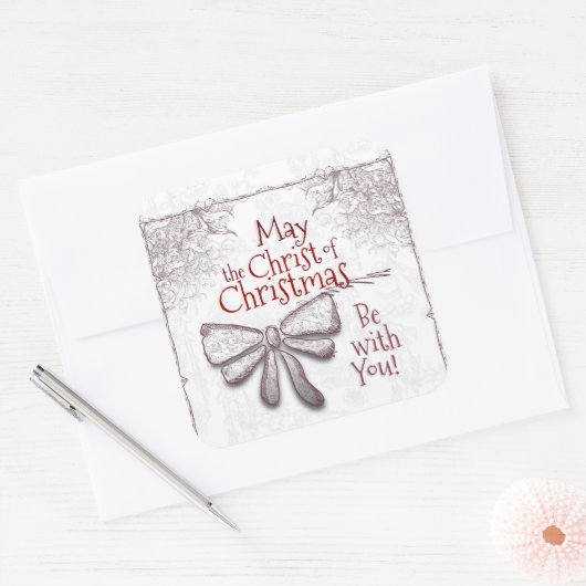 聖降誕祭のキリストがあなたと一緒にいられますように芸術的。 スクエアシール (封筒)