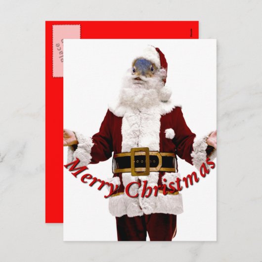 聖降誕祭のサンタ・メリークリスマス_ シーズンポストカード (正面/裏面)