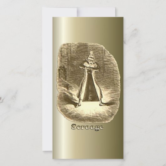 聖降誕祭のスクルージ – クリスマスキャロル シーズンカード (正面)