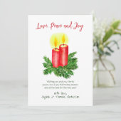 聖降誕祭のスピルトキャンドル平和と喜び シーズンカード (スタンド正面)