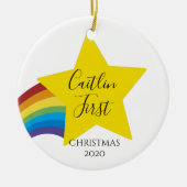 聖降誕祭のベビー、第1回クリスマス新生児。 セラミックオーナメント (正面)