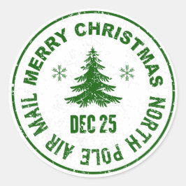 聖降誕祭のメリースタンプ ラウンドシール