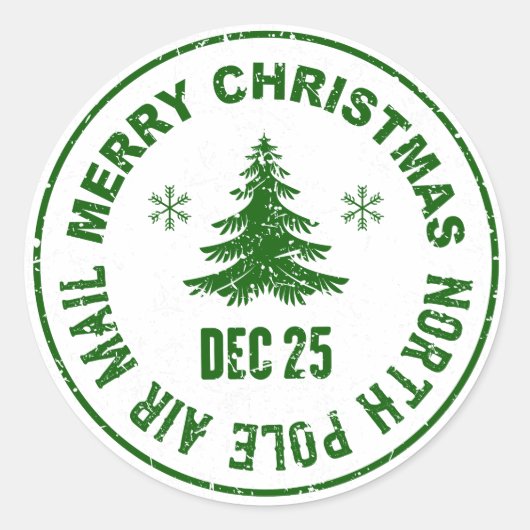 聖降誕祭のメリースタンプ ラウンドシール (正面)