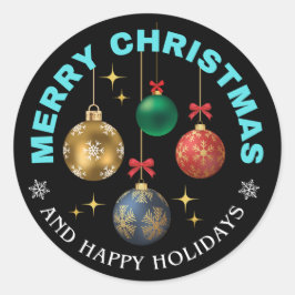 聖降誕祭のメリースティッカー ラウンドシール