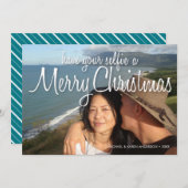 聖降誕祭のメリー・フォトカードを撮る:横 シーズンカード (正面/裏面)