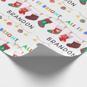 聖降誕祭の名は皆好パーソナライズされたい ラッピングペーパー (角)