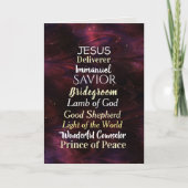 聖降誕祭の名イエス・バイブルの聖句マタイ1:23 シーズンカード (正面)