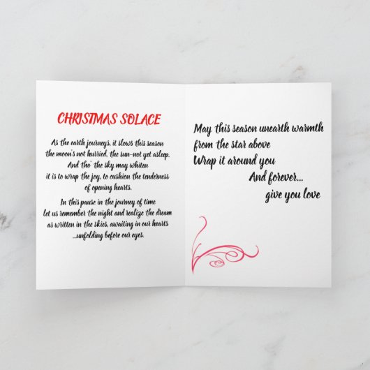 聖降誕祭の名刺 カード (内部)