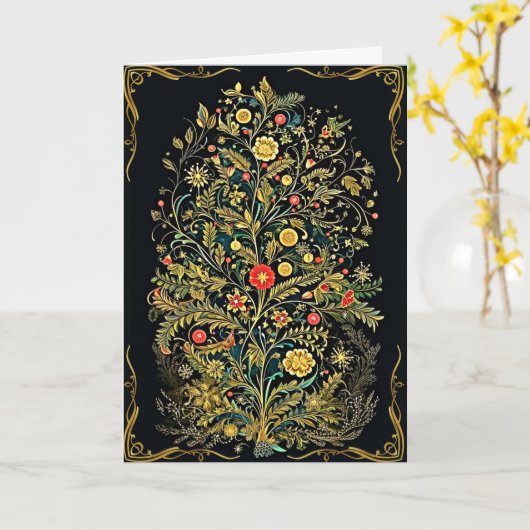 聖降誕祭の喜び カード (黄色い花)