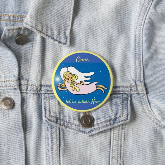 聖降誕祭の天使と来星が彼を崇拝する 缶バッジ (インサイチュ)