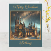 聖降誕祭の天国の聖堂 カード (黄色い花)