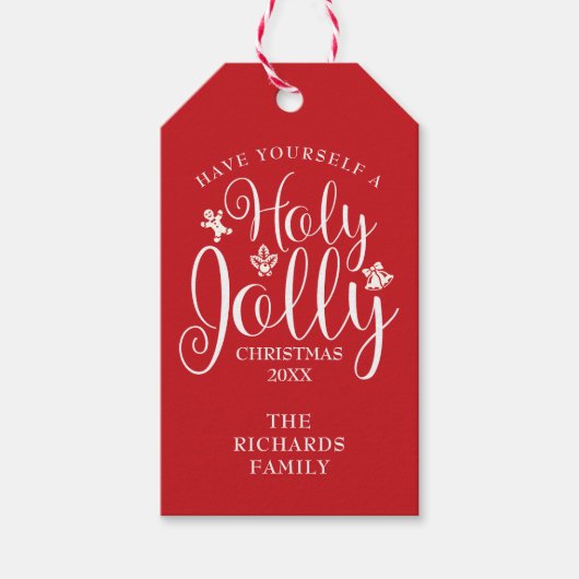 聖降誕祭の姓を追すてき加 ギフトタグ (正面)
