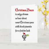 聖降誕祭の平おもしろい和と聖降誕祭の詩 カード (黄色い花)