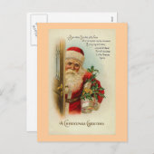 「聖降誕祭の挨拶」ヴィンテージ シーズンポストカード (正面/裏面)