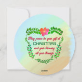 聖降誕祭の時に平和が贈られる シーズンカード (裏面)