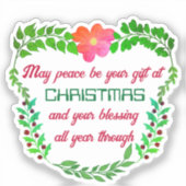 聖降誕祭の時に平和が贈られる シール (正面)
