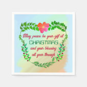 聖降誕祭の時に平和が贈られる スタンダードカクテルナプキン (正面)