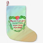 聖降誕祭の時に平和が贈られる スモールクリスマスストッキング (正面)