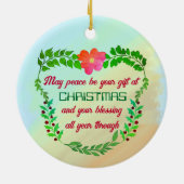 聖降誕祭の時に平和が贈られる セラミックオーナメント (裏面)