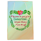 聖降誕祭の時に平和が贈られる ミディアムペーパーバッグ (正面)