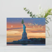 聖降誕祭の木で自由の女神招待され像 招待状 (スタンド正面)