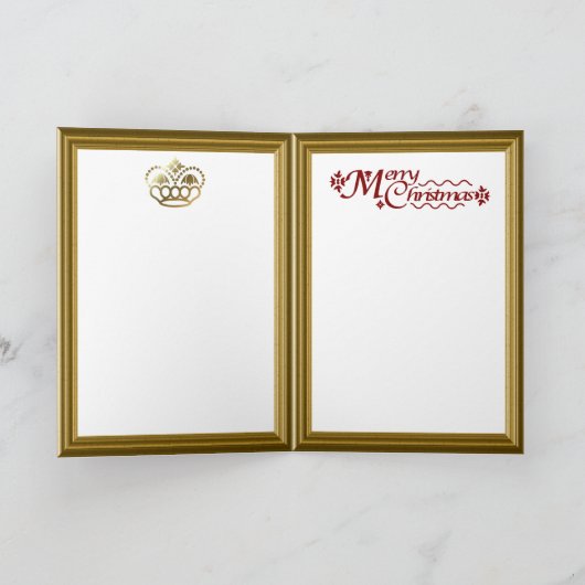 聖降誕祭の木のそばに天使がいる シーズンカード (内部)