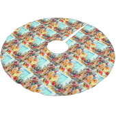 聖降誕祭の楽しい天使 ブラッシュドポリエステルツリースカート (アングル)