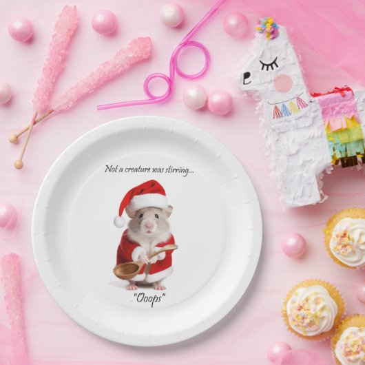 聖降誕祭の気分ネズミは生き物ではない ペーパープレート (パーティー)