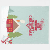 聖降誕祭の活字デザイン フリースブランケット (正面(横))