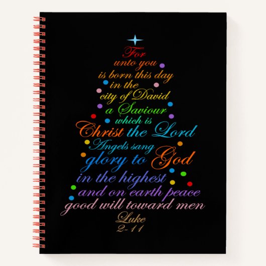 聖降誕祭の物語の聖句 ノートブック (正面)