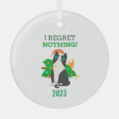 聖降誕祭の猫を惜しまず食った ガラスオーナメント (正面)