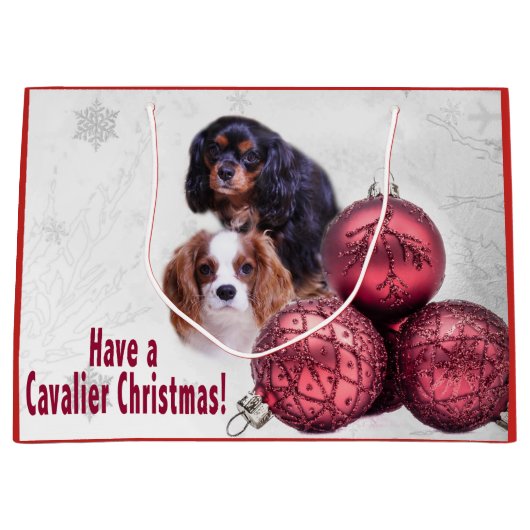 聖降誕祭の盛大な祝いを言えCKCS抱き枕 ラージペーパーバッグ (正面)